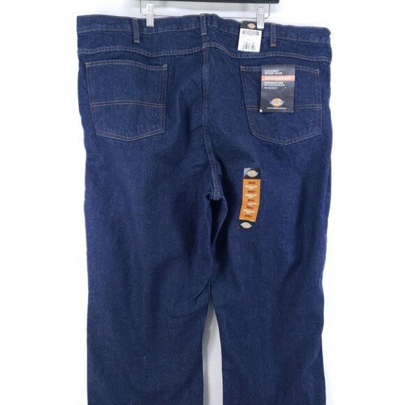 Dickies Mens 48x32 Regular Fit Work Jeans Straight Leg Denim Dark Wash 5-Pocket - Picture 6 of 11